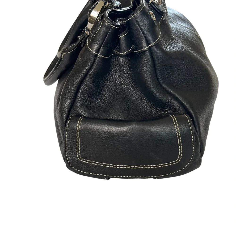 NORDSTROM Black Pebbled Leather BOHO Satchel Purse. Like new.